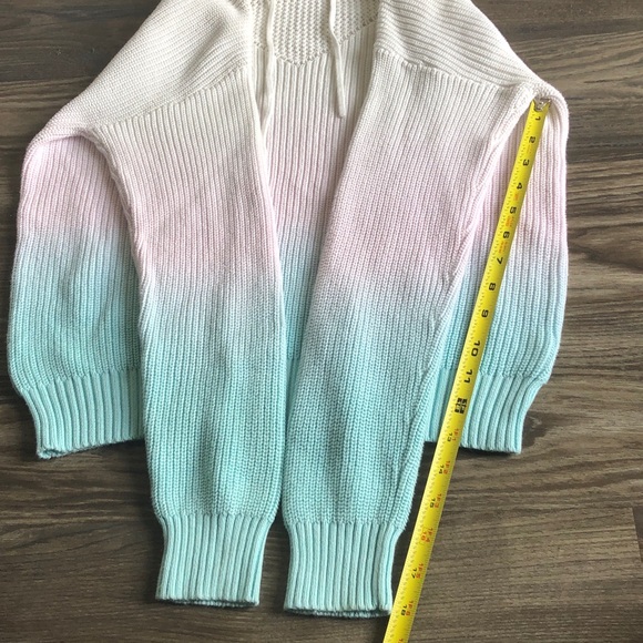 Anthropologie Ombré Sweater Hoodie Pink Blue Large Cotton Blend Pullover - Picture 14 of 14